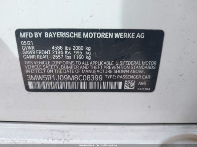 2021 BMW 330I 3MW5R1J09M8C08399 Photo 8