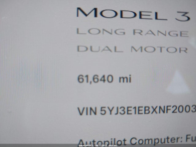 5YJ3E1EBXNF200343 Tesla MODEL 3