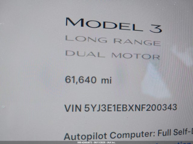 2022 TESLA MODEL 3 5YJ3E1EBXNF200343 Photo 6
