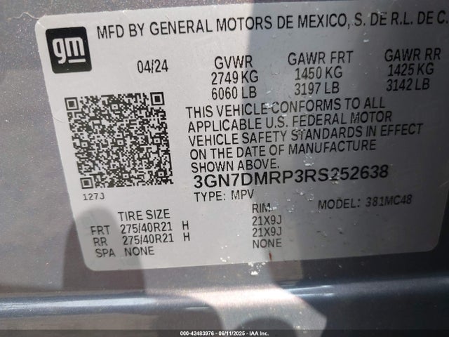 3GN7DMRP3RS252638 Chevrolet x0b+ec3