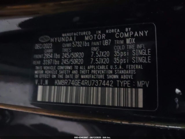 KM8R74GE4RU737442 Hyundai Palisade Calligraphy