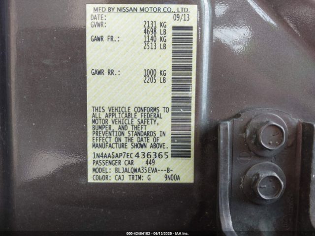 1N4AA5AP7EC436365 Nissan Maxima