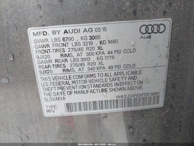 2015 AUDI Q7 WA1LGAFE5FD019091 Photo 8