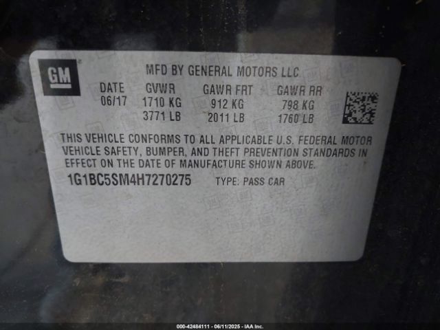2017 CHEVROLET CRUZE 1G1BC5SM4H7270275 Photo 8