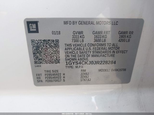 2018 CADILLAC ESCALADE 1GYS4CKJ0JR228284 Photo 8