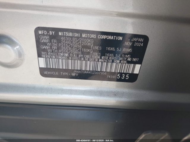 2025 MITSUBISHI ECLIPSE CROSS JA4ATUAA4SZ007956 Photo 8