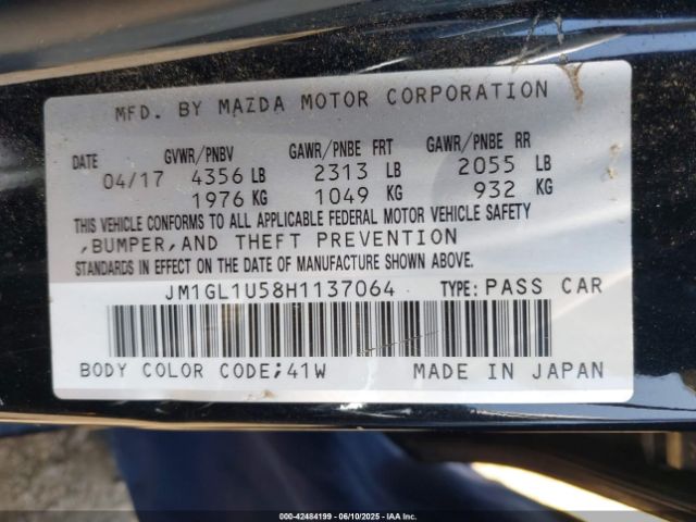 2017 MAZDA MAZDA6 JM1GL1U58H1137064 Photo 8