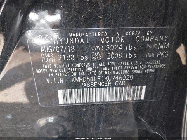 KMHD84LF1KU746028 Hyundai mpi nu