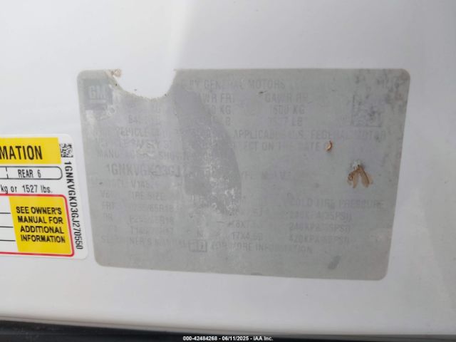 1GNKVGKD3GJ270550 Chevrolet Traverse 1lt