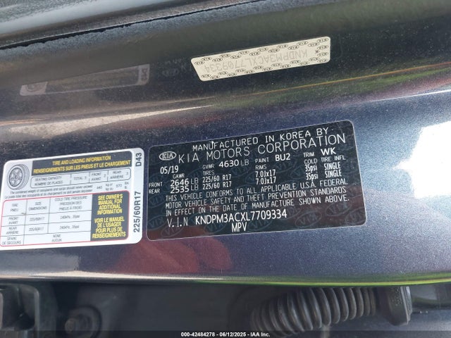 KNDPM3ACXL7709334 KIA gdi theta ii