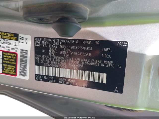 2022 TOYOTA HIGHLANDER 5TDGZRBH0NS251567 Photo 8