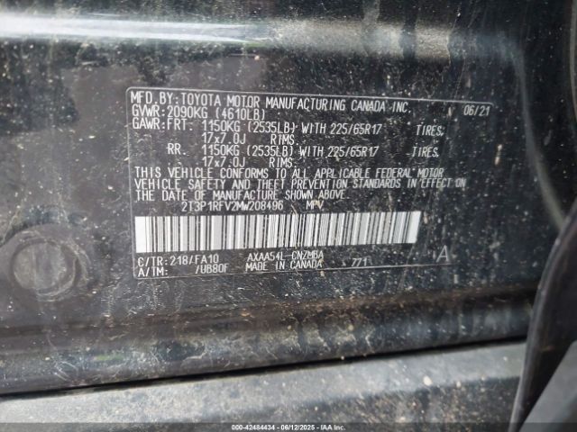 2021 TOYOTA RAV4 2T3P1RFV2MW208496 Photo 8
