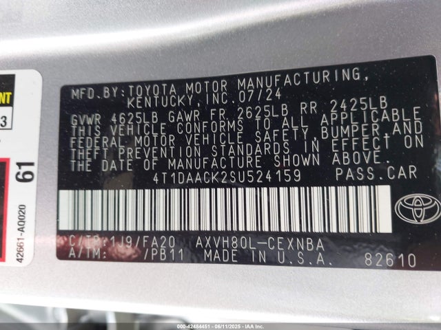 Toyota CAMRY LE 2025 4T1DAACK2SU524159 Image 9