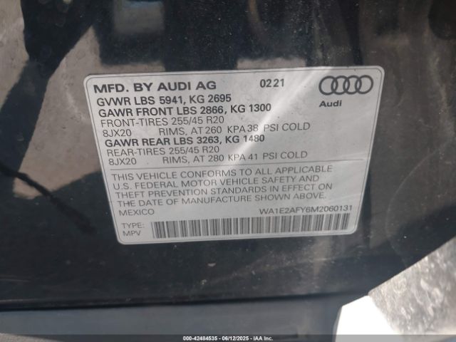2021 AUDI Q5 WA1E2AFY6M2060131 Photo 8