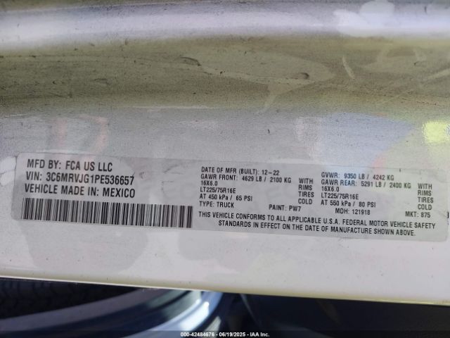 2023 RAM PROMASTER 3500 3C6MRVJG1PE536657 Photo 8