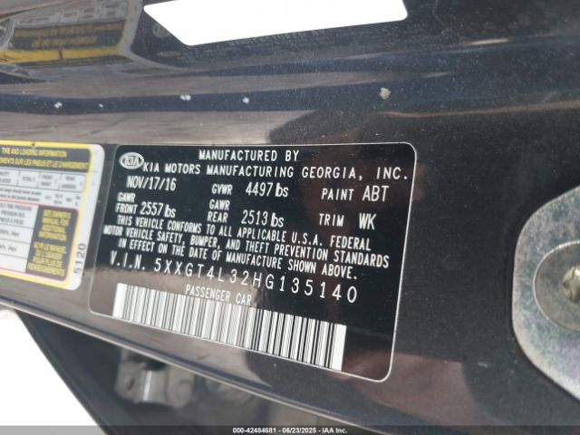 5XXGT4L32HG135140 KIA g 2.4 dohc gdi