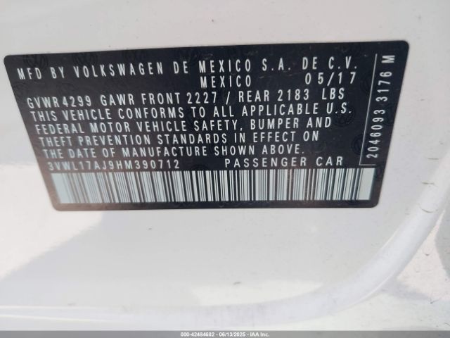 3VWL17AJ9HM390712 Volkswagen 1.8 tsi