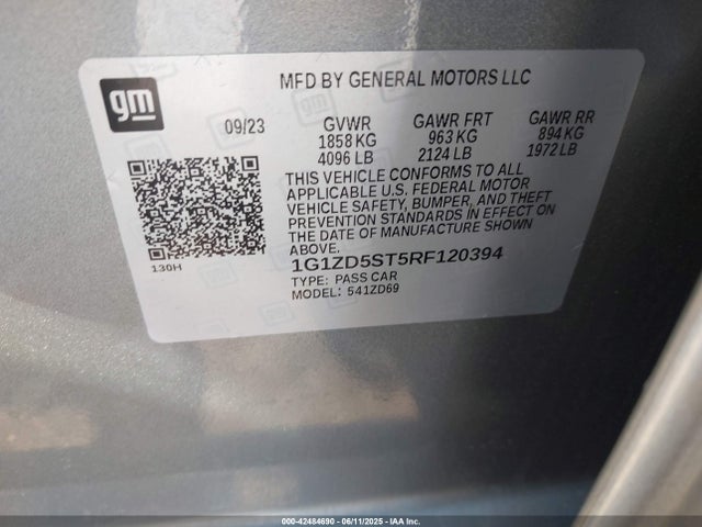 1G1ZD5ST5RF120394 Chevrolet lfv