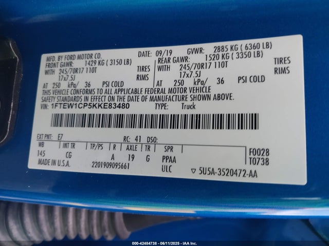 Ford F-150 Xl 2019 1FTEW1CP5KKE83480 Image 9