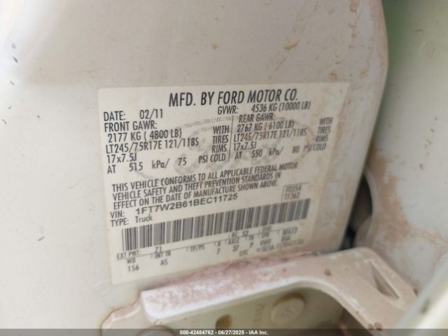 2011 FORD F-250 1FT7W2B61BEC11725 Photo 8
