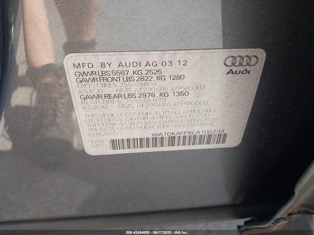 2012 AUDI Q5 WA1DKAFPXCA100234 Photo 8