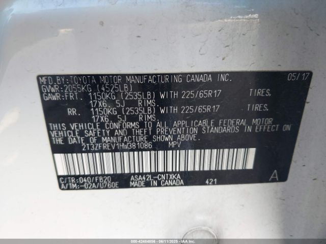 2017 TOYOTA RAV4 2T3ZFREV1HW381086 Photo 8