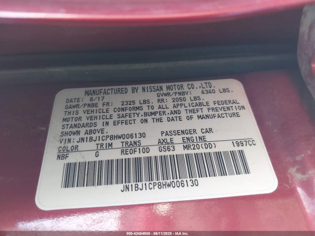 JN1BJ1CP8HW006130 Nissan 2017