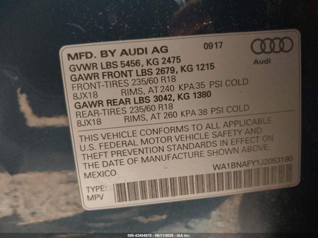 2018 AUDI Q5 WA1BNAFY1J2053190 Photo 8