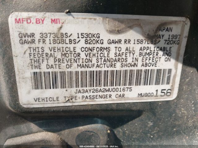 1998 MITSUBISHI MIRAGE JA3AY26A2WU001675 Photo 8