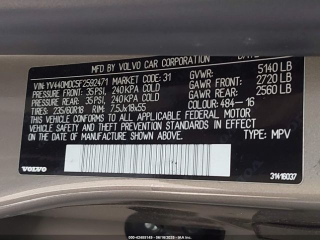 2015 VOLVO XC60 YV440MDC5F2592471 Photo 8