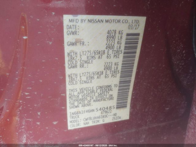 2017 NISSAN TITAN XD 1N6BA1F46HN540485 Photo 8