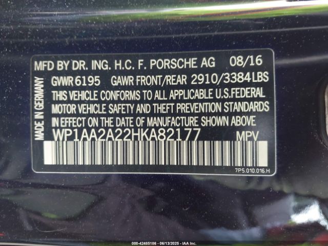 2017 PORSCHE CAYENNE WP1AA2A22HKA82177 Photo 8