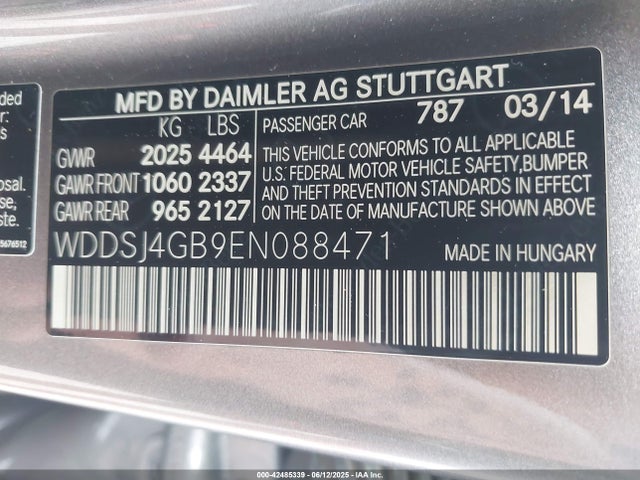 WDDSJ4GB9EN088471 Mercedes-Benz 2014