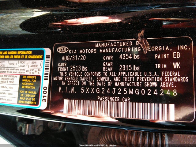5XXG24J25MG024248 KIA K5 LX