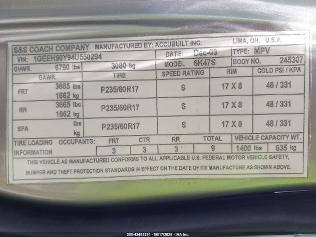 2004 CADILLAC DEVILLE 1GEEH90Y94U550294 Photo 8