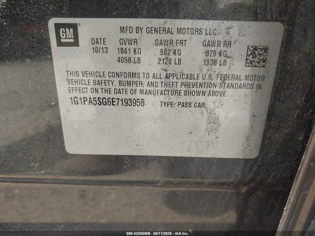 1G1PA5SG6E7193958 Chevrolet Cruze Ls Auto