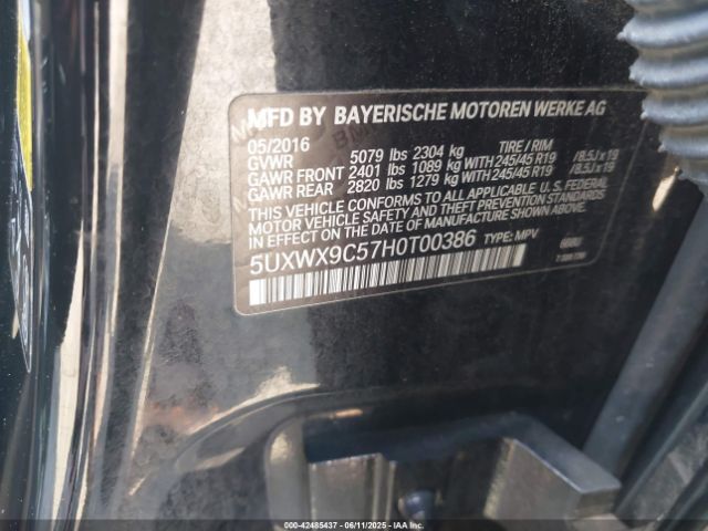 2017 BMW X3 5UXWX9C57H0T00386 Photo 8