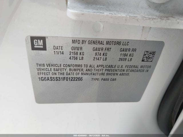 2015 CADILLAC CTS 1G6AS5S31F0122266 Photo 8