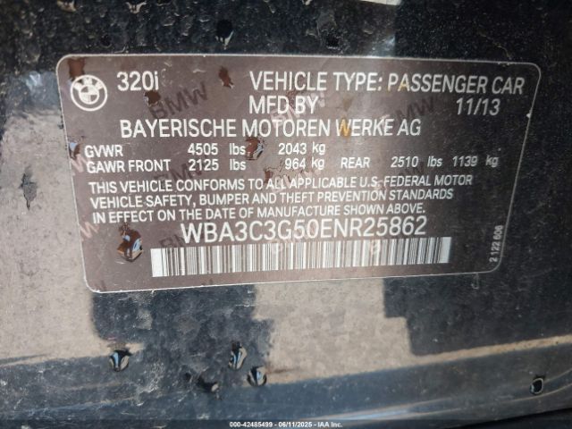 2014 BMW 320I WBA3C3G50ENR25862 Photo 8
