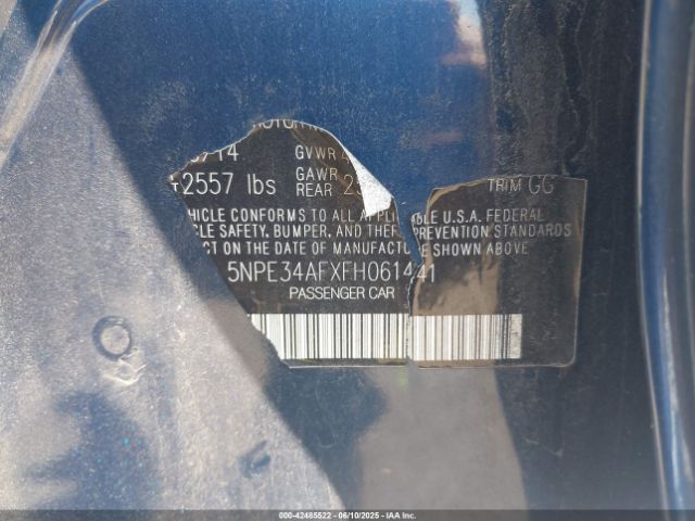 5NPE34AFXFH061441 Hyundai Sonata Limited