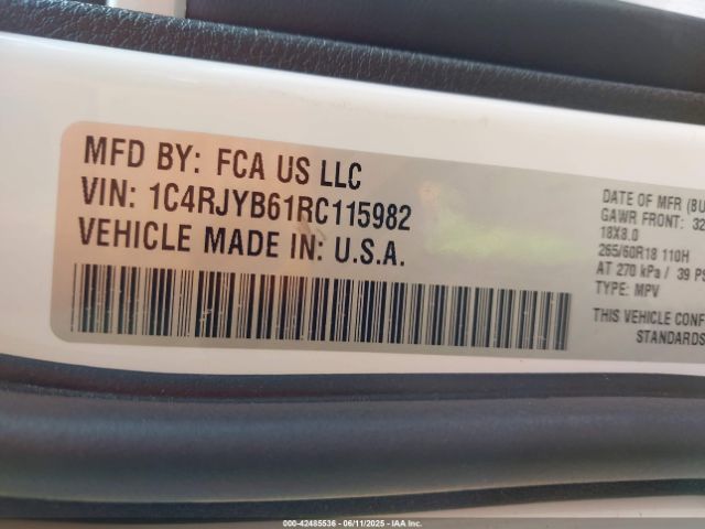 1C4RJYB61RC115982 Jeep Grand Cherokee 4xe