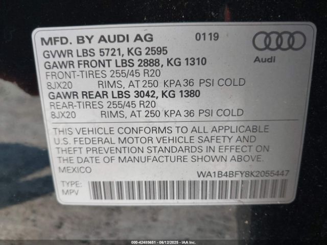 2019 AUDI SQ5 WA1B4BFY8K2055447 Photo 8