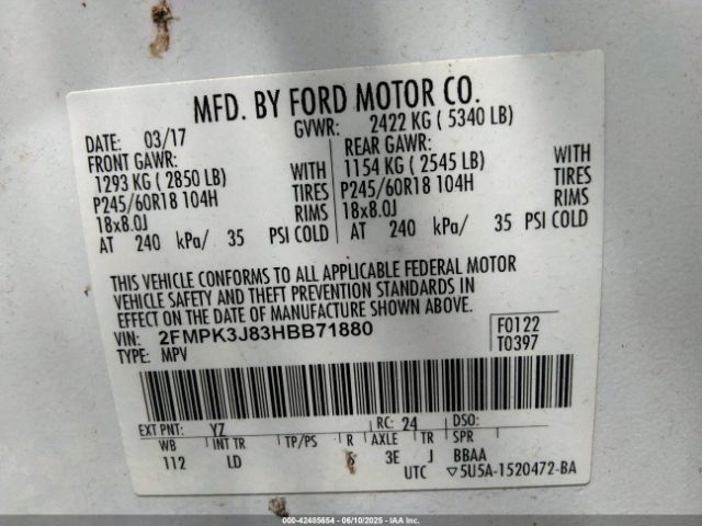 2017 FORD EDGE 2FMPK3J83HBB71880 Photo 8