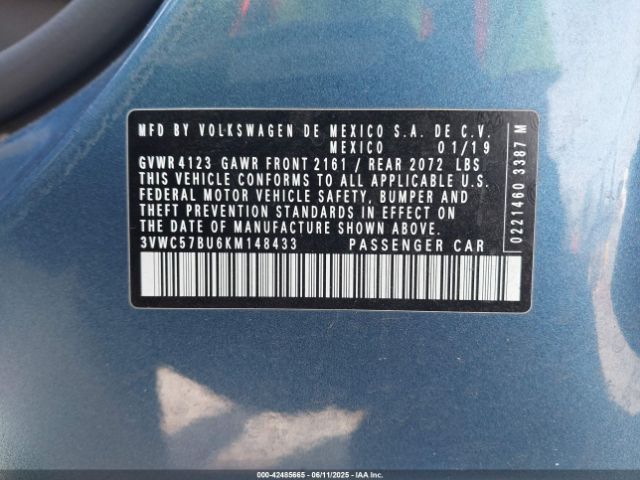 3VWC57BU6KM148433 Volkswagen 1.4 tsi
