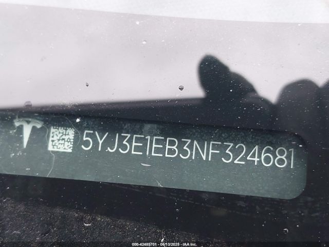 2022 TESLA MODEL 3 5YJ3E1EB3NF324681 Photo 8