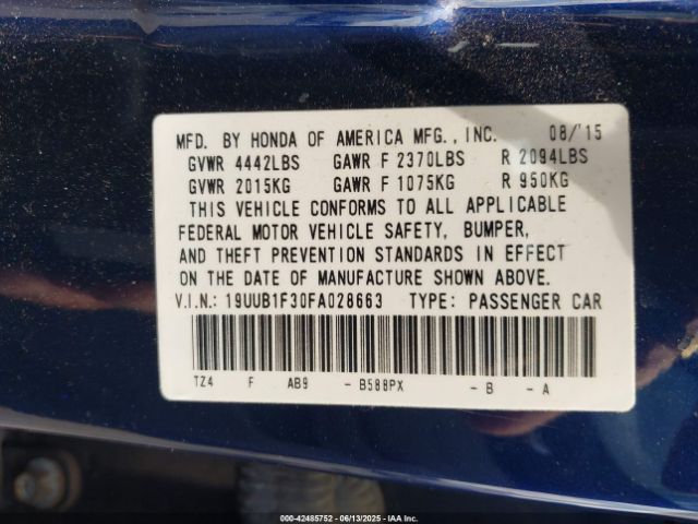 2015 ACURA TLX 19UUB1F30FA028663 Photo 8