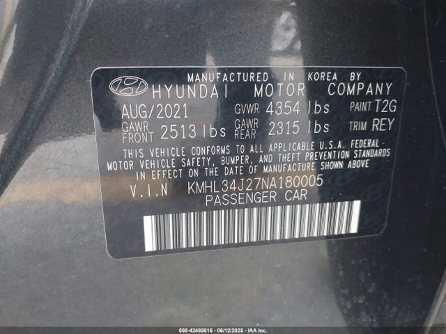 KMHL34J27NA180005 Hyundai t-gdi gamma ii