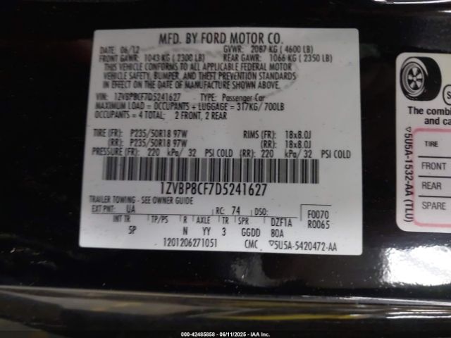 2013 FORD MUSTANG 1ZVBP8CF7D5241627 Photo 8