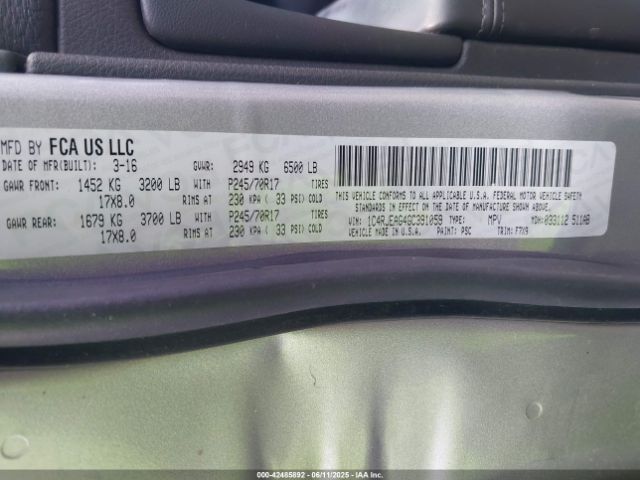 2016 JEEP GRAND CHEROKEE 1C4RJEAG4GC391059 Photo 8