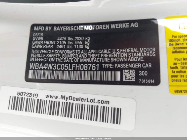 2020 BMW 430I WBA4W3C05LFH08761 Photo 8